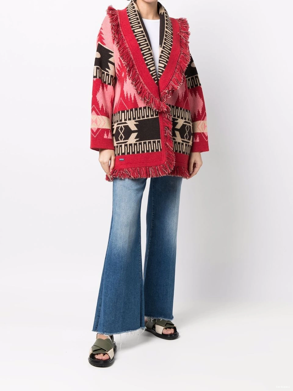 Cheap belted Alanui Icon cardigan Women jacquard 0811